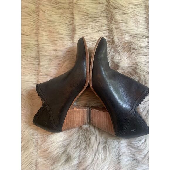 Frye Reed Scallop Leather Shootie Boots Black Size 8.5M - Picture 5 of 11
